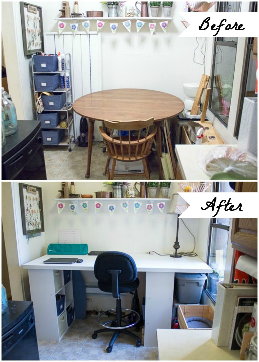 Before and After: DIY Craft Storage Desk Before and After: DIY Craft Storage Desk