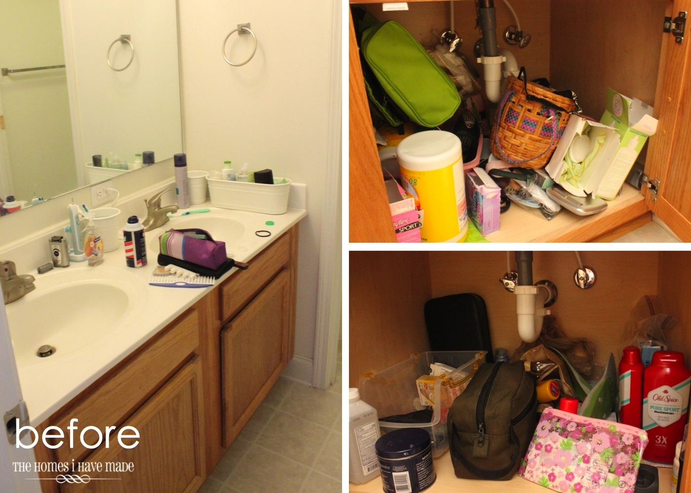 ForRent.com - Making the Most of Your Builder-Basic Bathroom Bathroom clutter: Before