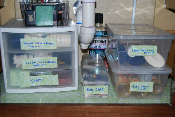 My bathroom was suffering from organizational neglect, so I took the time to freshen it up Get Fresh Bathroom cabinet organization bins