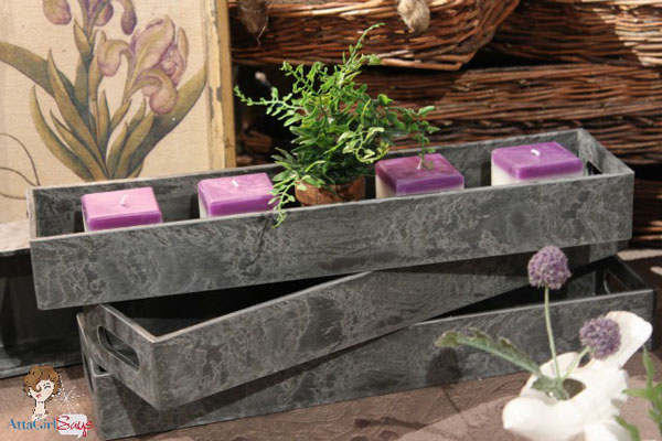 Some of my favorite double-duty decorating and storage solutions are metal boxes and tins Put It In a Box Candles