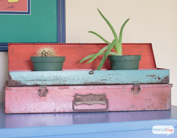 Some of my favorite double-duty decorating and storage solutions are metal boxes and tins Put It In a Box Planter