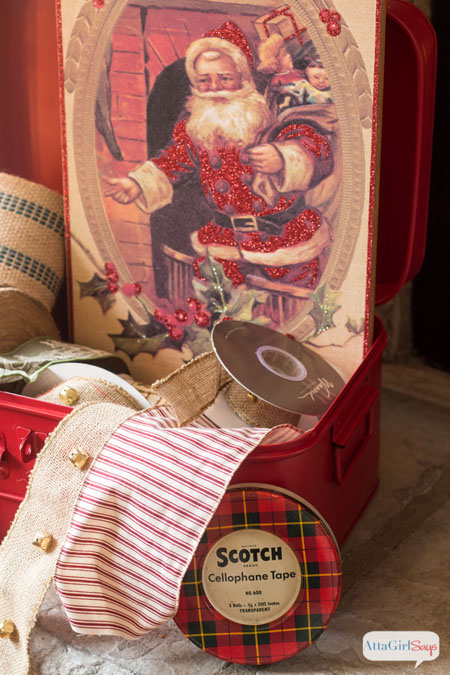 Some of my favorite double-duty decorating and storage solutions are metal boxes and tins Put It In a Box Suitcase