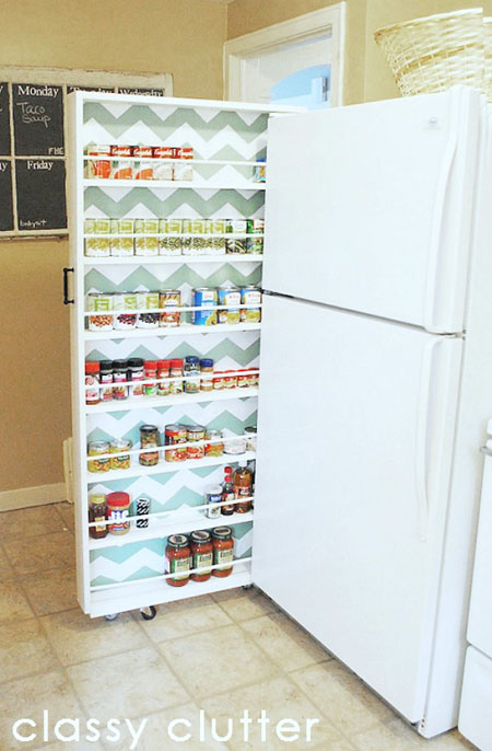 Get creative with your storage! Here are seven super DIY space saving solutions for you Creative Storage pull out shelf