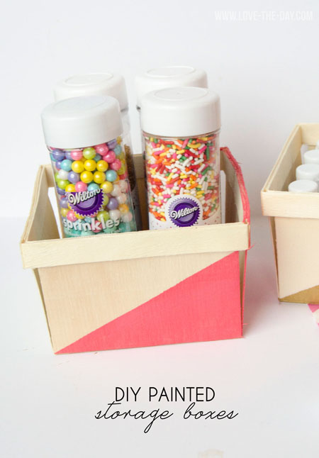 I was inspired to get organized with these fun DIY containers for my kitchen DIY Painted Storage Boxes kitchen