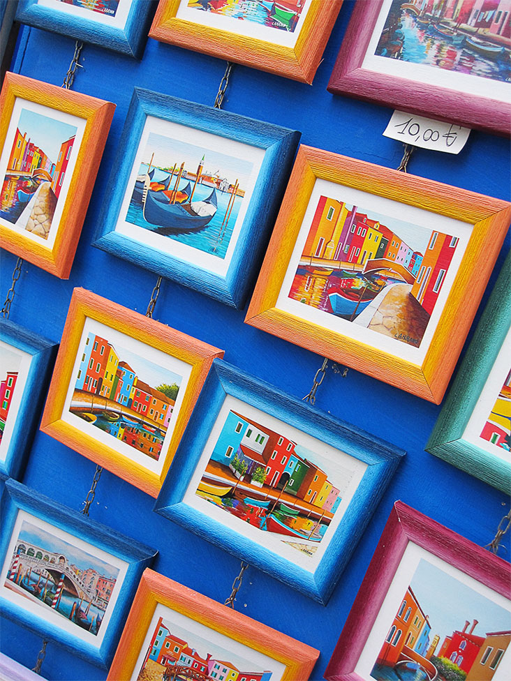 Home Decor for the Happy Traveler  Colorful Painted Prints in Burano Italy