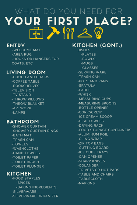 Apartment Checklist: Printable First Apartment Essentials Checklist