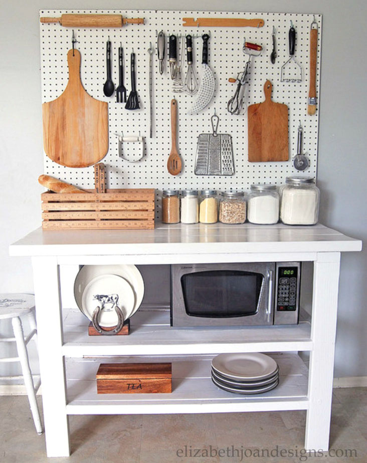 DIY Kitchen Storage Shelf and Pot Rack