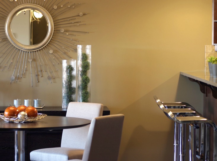 Mirrors help make a space look and feel larger