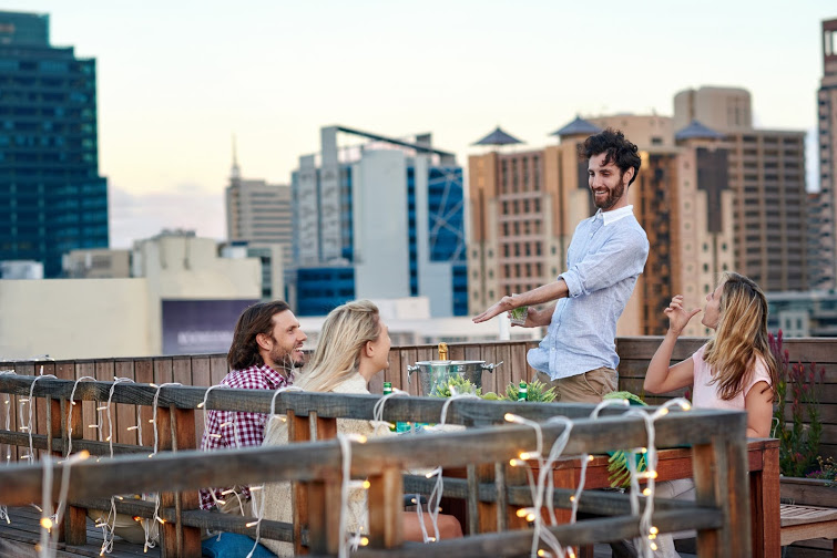 Rooftop dinner party