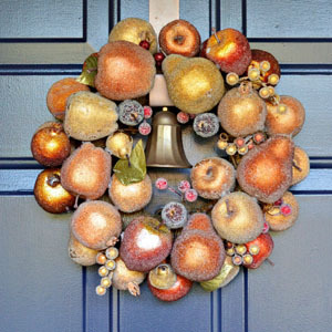 Sugared Fruit Fall Wreath