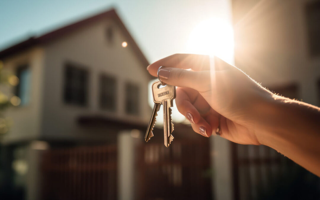 Renter holds keys to rental home.