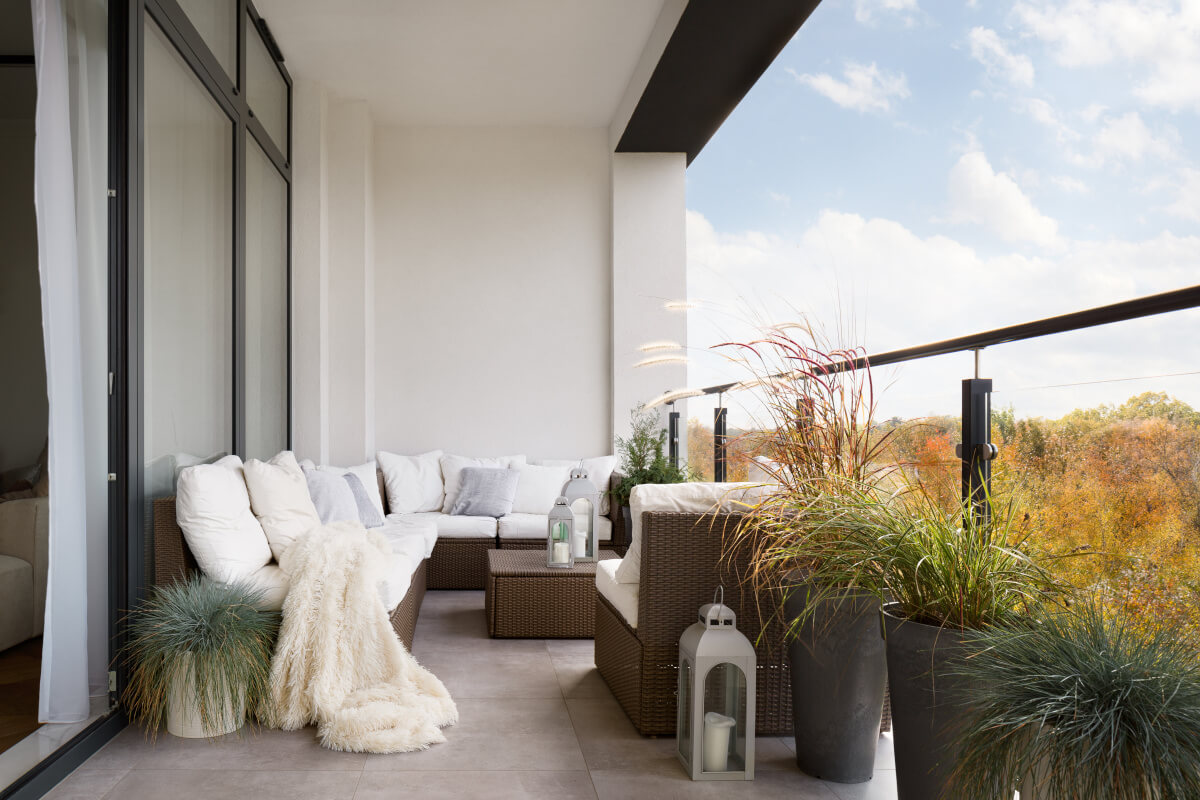 Well-decorated apartment balcony