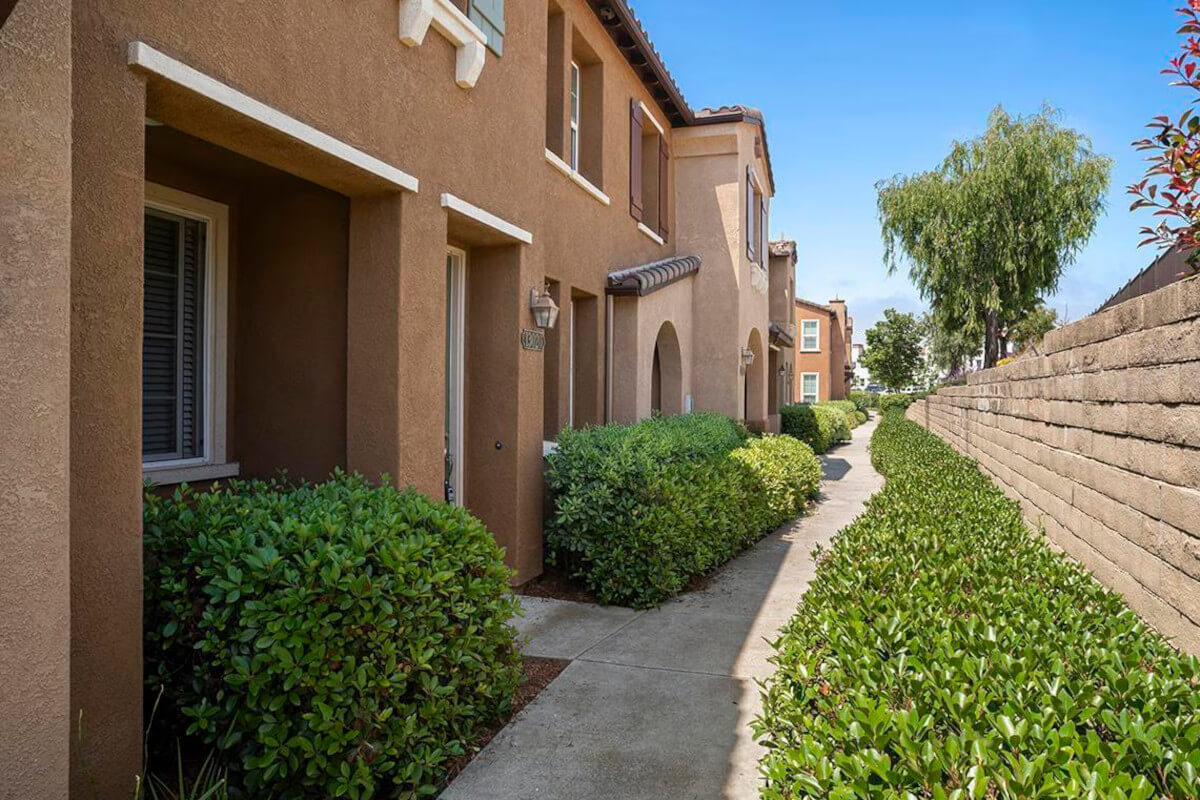 A view of a sidewalk along 13020 Carita Cove in Carmel Valley.