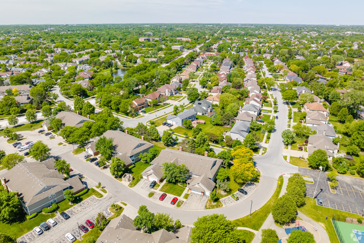 Aerial view of Schaumburg, IL