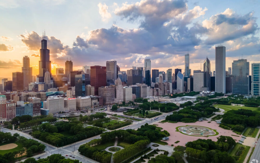 Aerial view of Chicago, IL