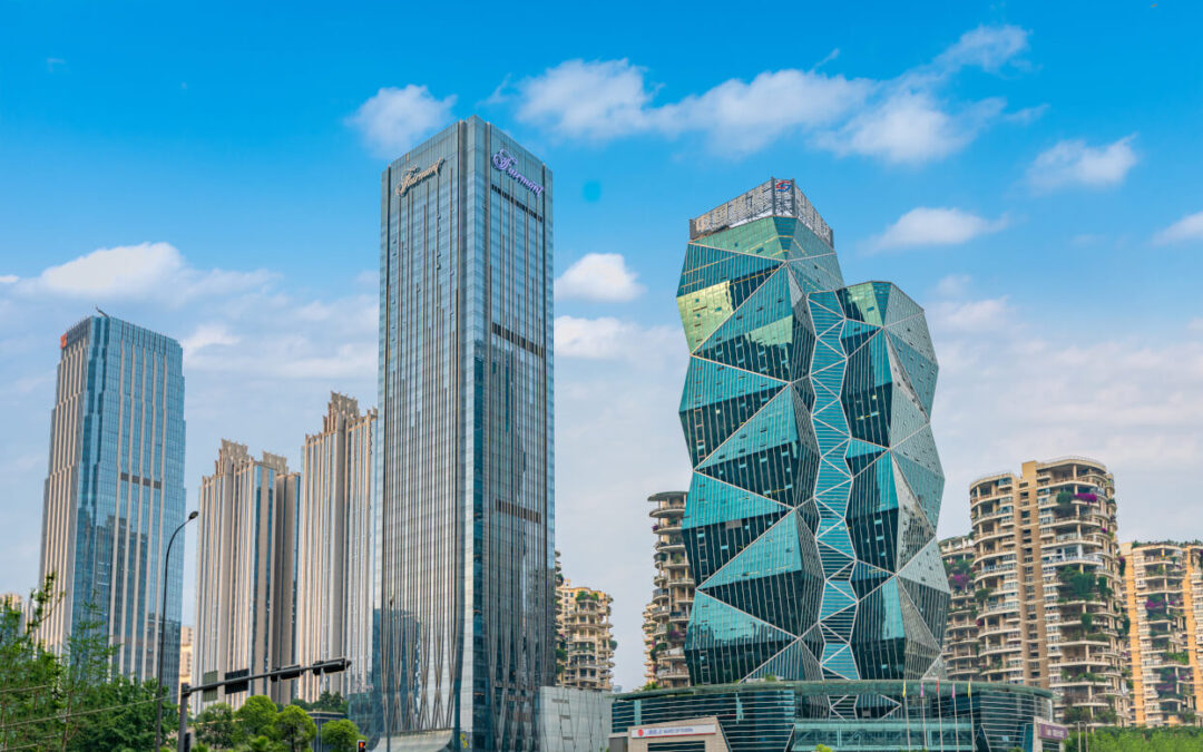 The Houston skyline on a sunny day